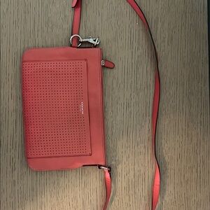 Coach Red Perforated Crossbody Bag